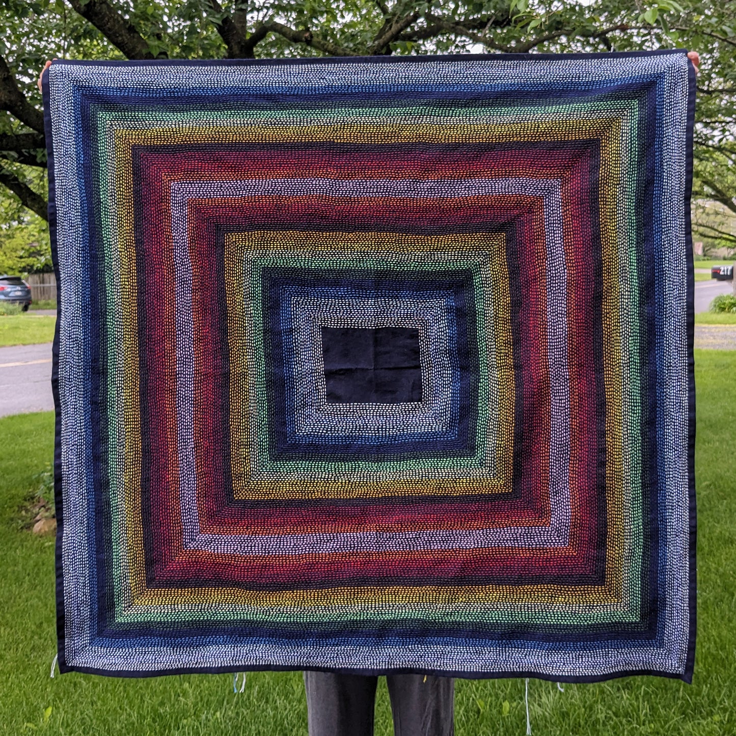 4 Lines (Shiawase) Sashiko Furoshiki | Double 15 Colors