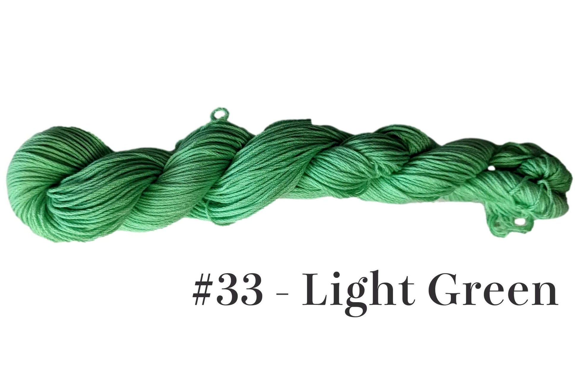 Light Green Traditional Sashiko Thread #33 made from 100% Egyptian Cotton, 145 meters per skein, manufactured in Japan