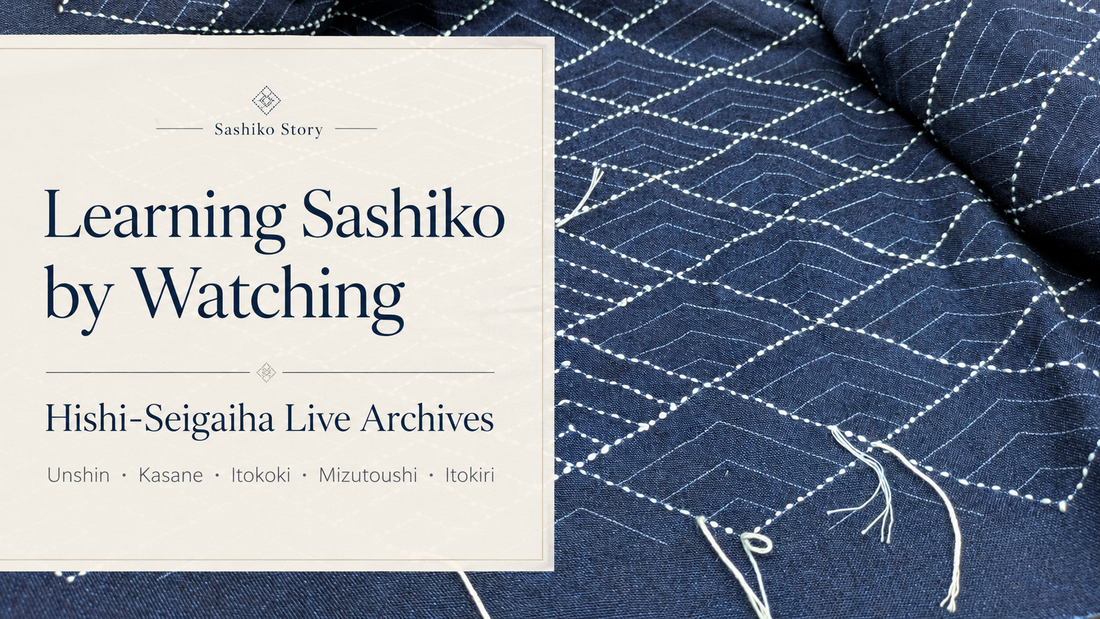 Learning Sashiko by Watching — Hishi-Seigaiha Live Archives