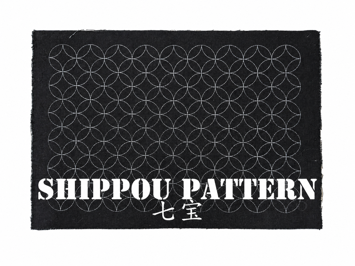 Ready-to-Stitch Sashiko Practice Fabric | Indigo Cotton | Asanoha or Shippou