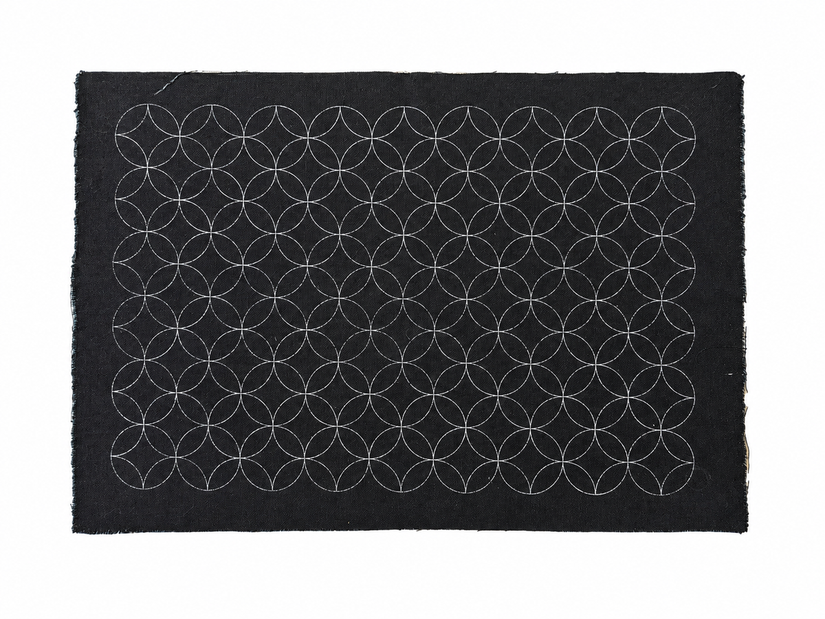 Ready-to-Stitch Sashiko Practice Fabric | Indigo Cotton | Asanoha or Shippou