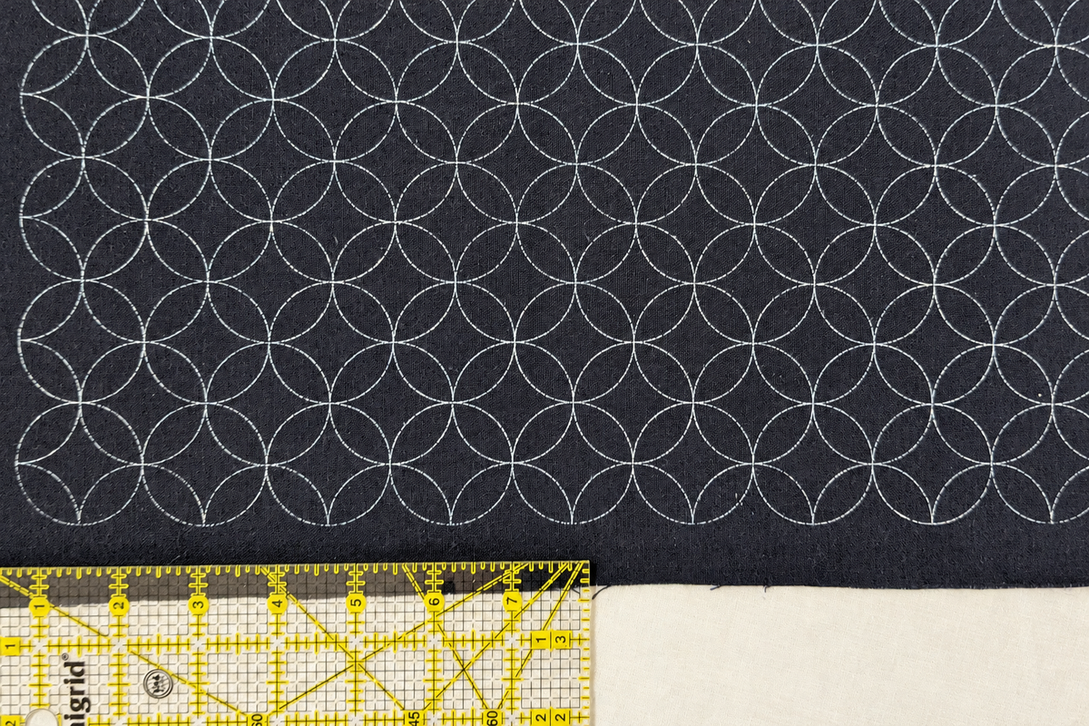 Ready-to-Stitch Sashiko Practice Fabric | Indigo Cotton | Asanoha or Shippou